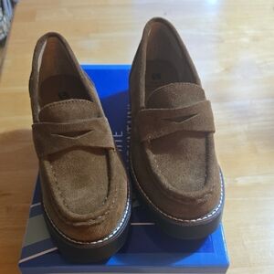White Mountain Brown Suede Loafers